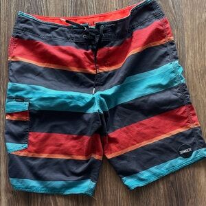 O'Neill Men's Multicolor Striped Board Shorts